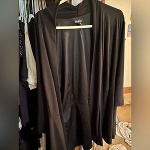 Black Cardigan.  Polyester and spandex